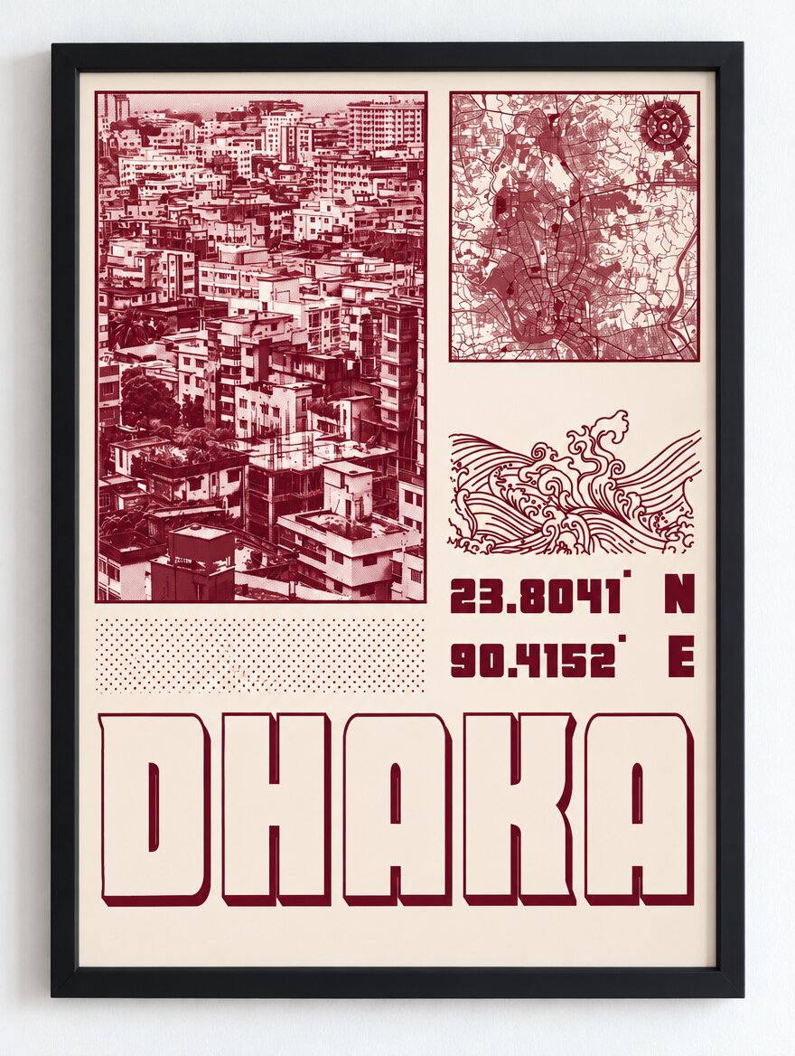 Dhaka Map (Red)