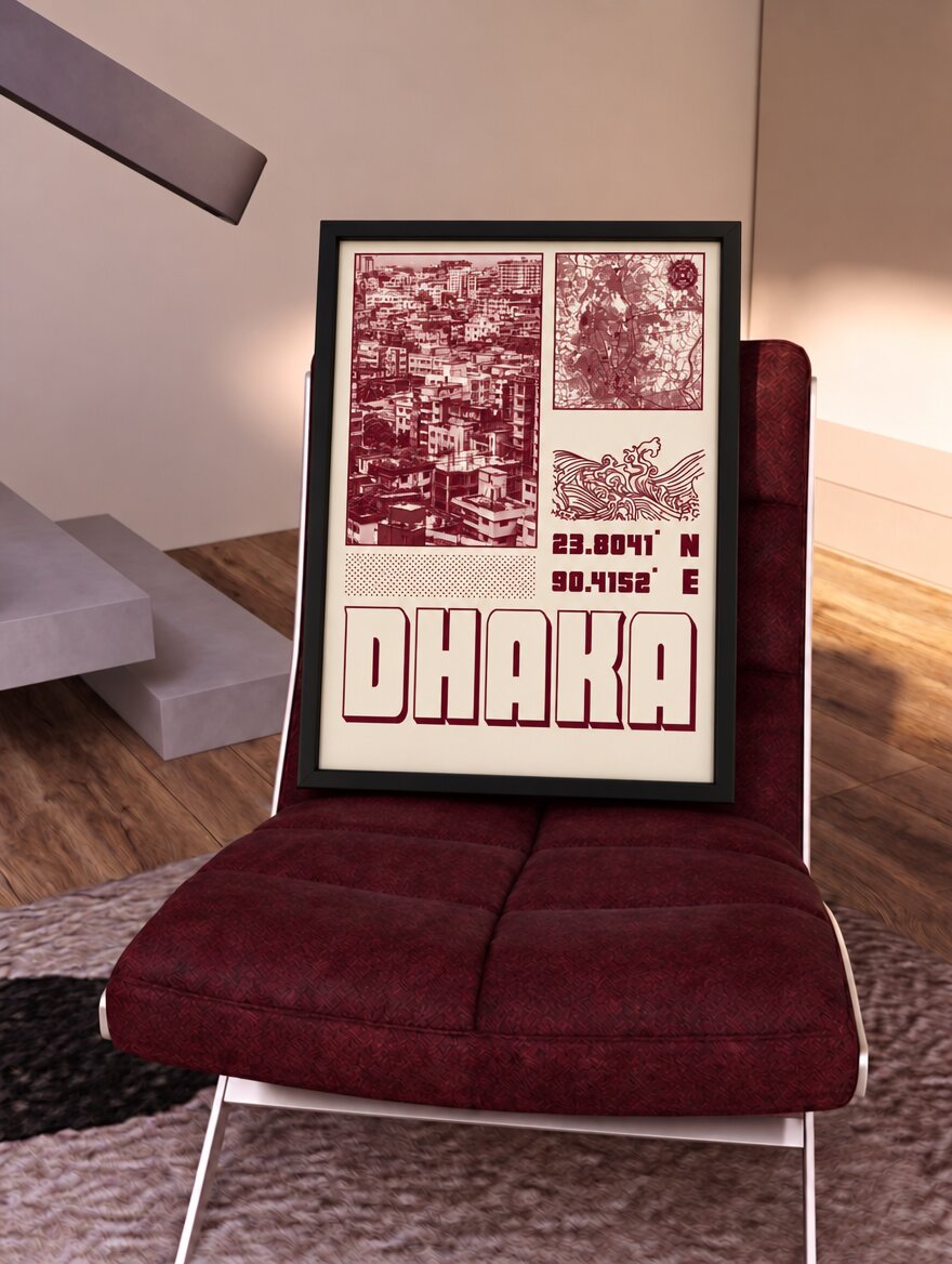Dhaka Map (Red)