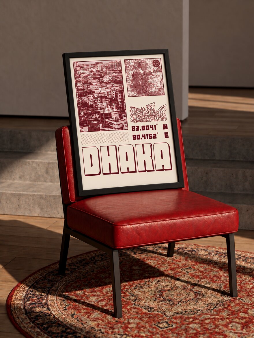 Dhaka Map (Red)