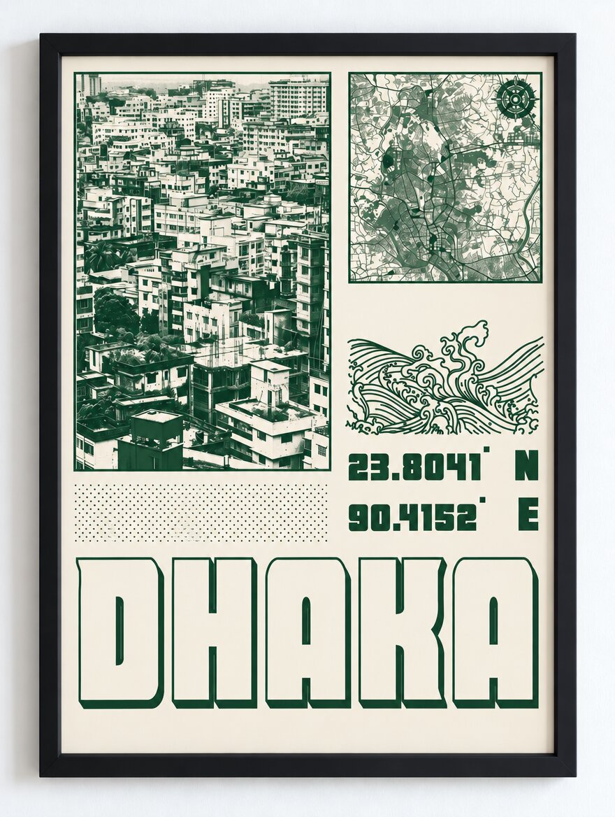 Dhaka Map (Green)