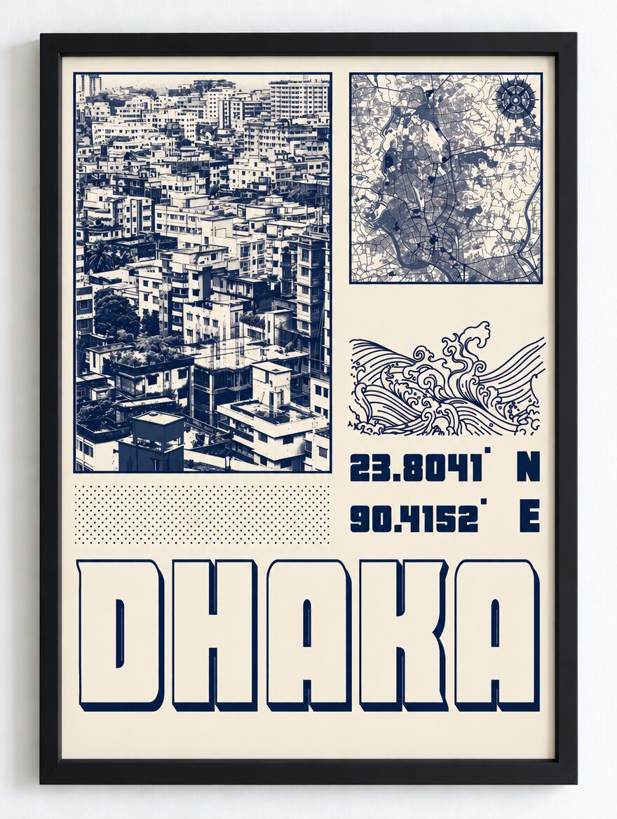 Dhaka Map (Blue)